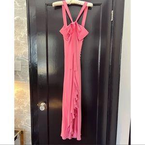 Vintage Tuleh pink chiffon gown Size 2 one of a kind!!